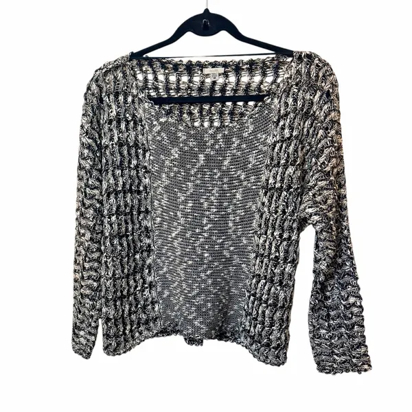 ecote Urban Outfitters Ecote Black & White Knit Cropped Long Sleeve Sweater SzS - Image 2