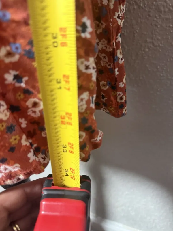 Aeropostale V-Neck Floral Mini Dress Large Orange Red Ditsy Flower Sundress - Image 5