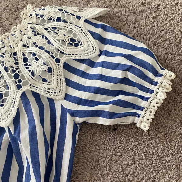 💙🦋Women’s Striped off the shoulder - Image 2