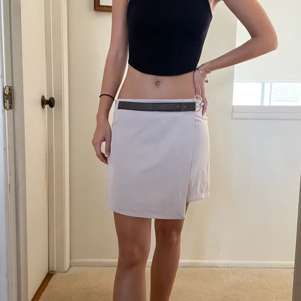 Belted Mini Skirt Tan Size L - Image 8