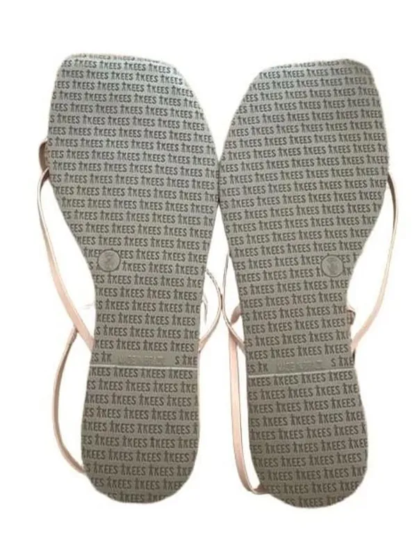 Square Toe Millie Leather Sandals in Nude Beach, Size 8 - Image 6