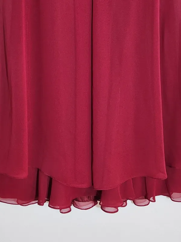 Azazie Wine Burgundy Tess Mother of the Bride Dress Size A10 Medium - Image 3
