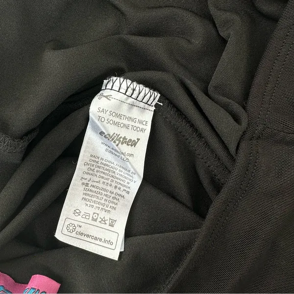Edikted Black Ruffle Mini Skirt Y2K Sheer Hem - Image 7