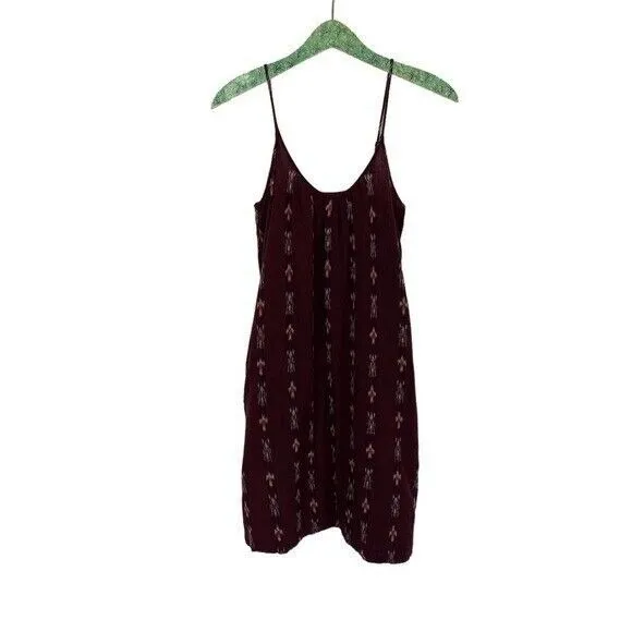 Madewell Sundress XXS Backyard Spaghetti Straps Pockets Boho Casual Maroon A4963 - Image 2