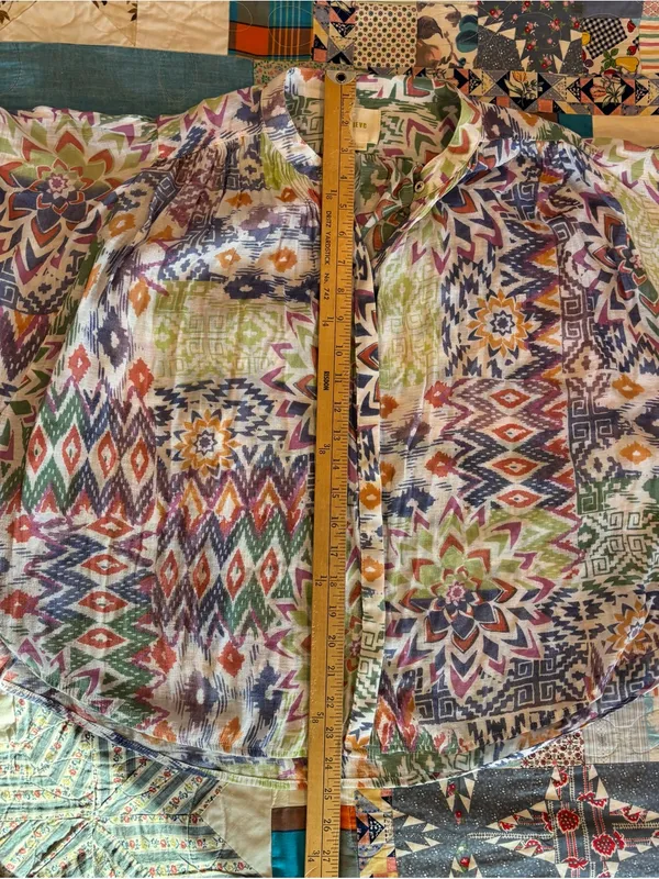 Maeve Anthropologie Boho Aztec Print Kimono Blouse Oversized Small - Image 8