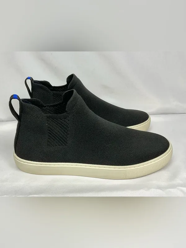 Rothy’s The Chelsea Sneaker Boot Black Knit High Top Slip On Sz 10 Neutral - Image 3