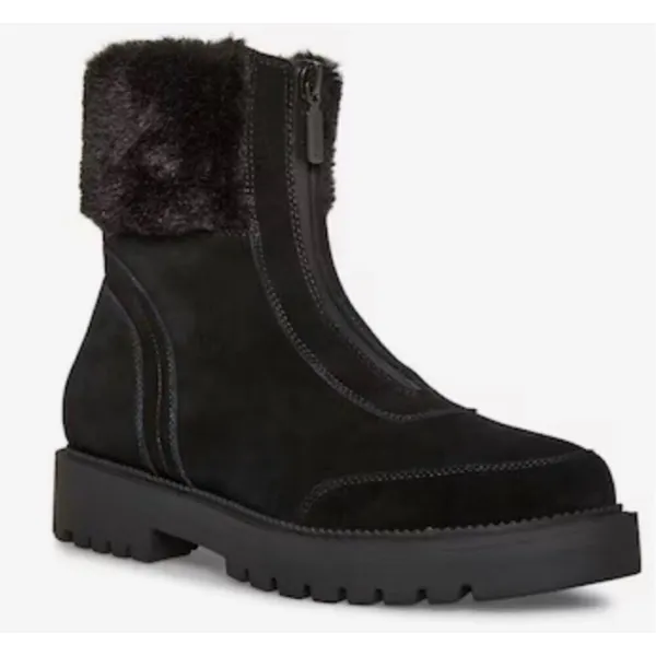 Blondo Hayven Waterproof Suede Faux Fur Zip Lug Sole‎ Boots Black Size 7 NEW - Image 7