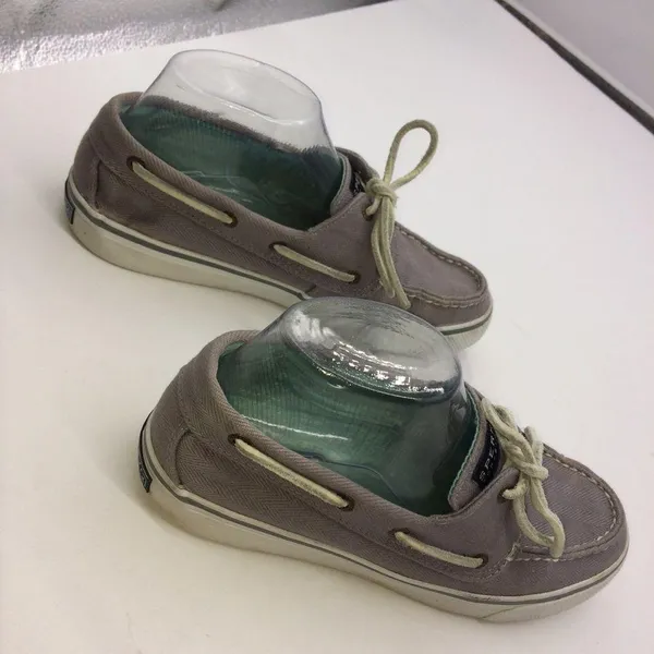 Sperry Top Siders Bahama with Gray Herringbone Cotton Canvas for Wormen - Image 3