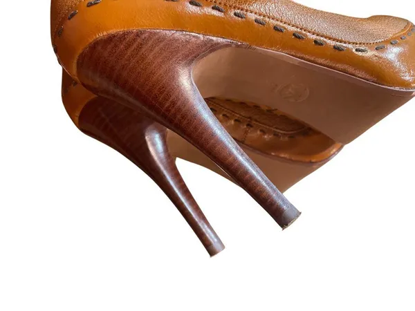 Michael Kors wms brown leather pebbled stilleto 5" heels shoes sz 8M SKU 10-404 - Image 7