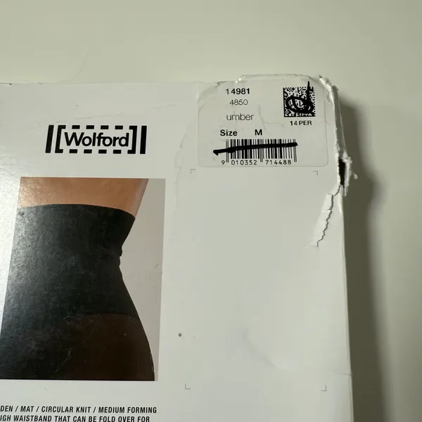 Wolford Fatal High Waist Tights Womens Medium Umber Brown‎ 50 Den Sculpting New - Image 10