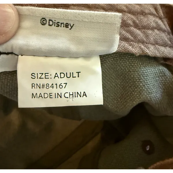 Disney Parks Hat Mickey Mouse Canvas Olive Brown Trim Adjustable Hook and Loop - Image 3