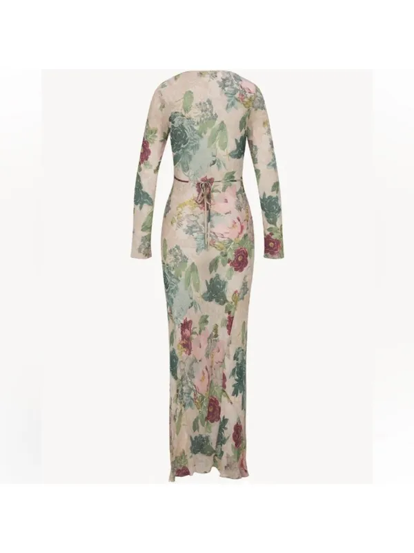 Realisation Par THE INKA in Ethereal Floral Long Sleeve Dress, M - Image 4