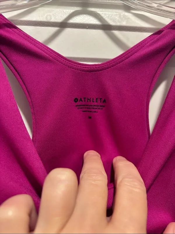 Athleta Conscious Crop Women's Pink Tank Top Medium - Image 3