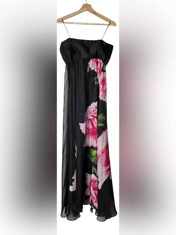 One33 Social Chiffon Strapless Gown Black Size 6 - Image 3