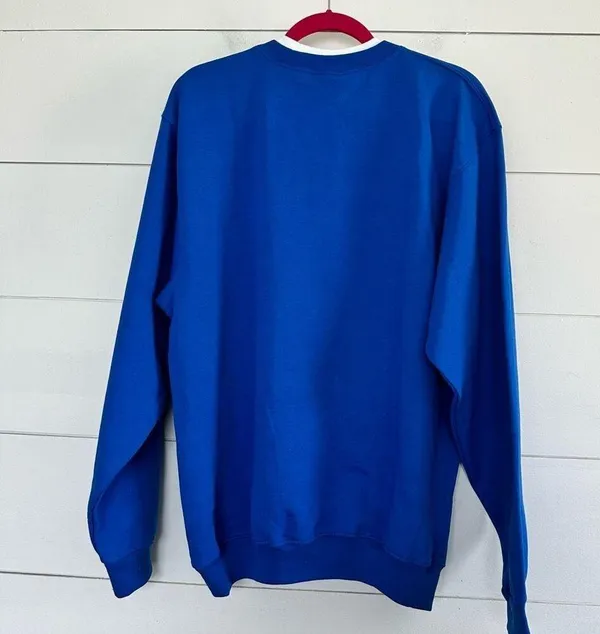 Country Store Women’s Large Blue Let is Snow Cat Lover Sweatshirt - Image 3