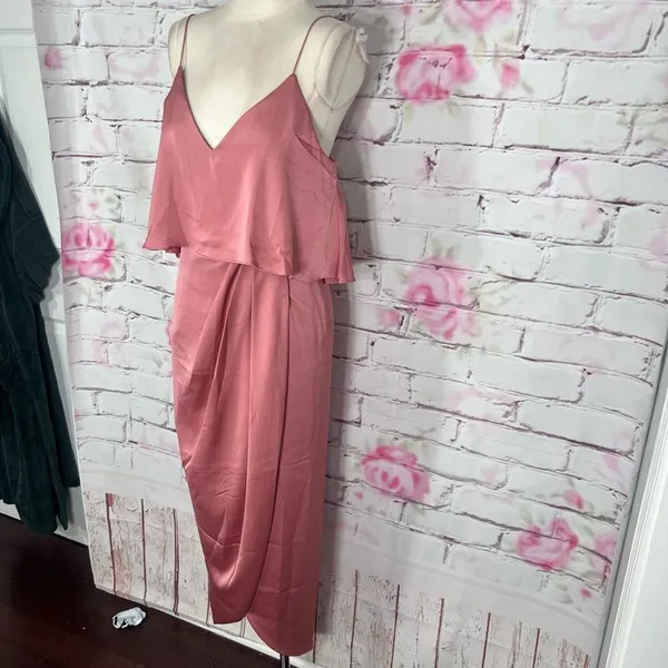 Shona Joy nwot LUXE COCKTAIL FRILL DRESS - ROSE - Image 4