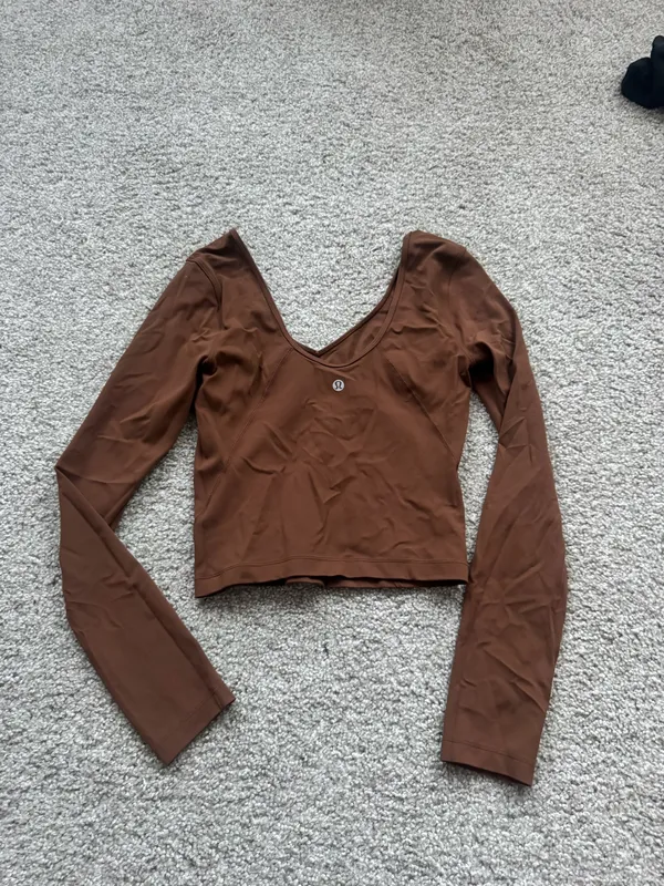 Lululemon Java brown long sleeve cropped top  - Image 2