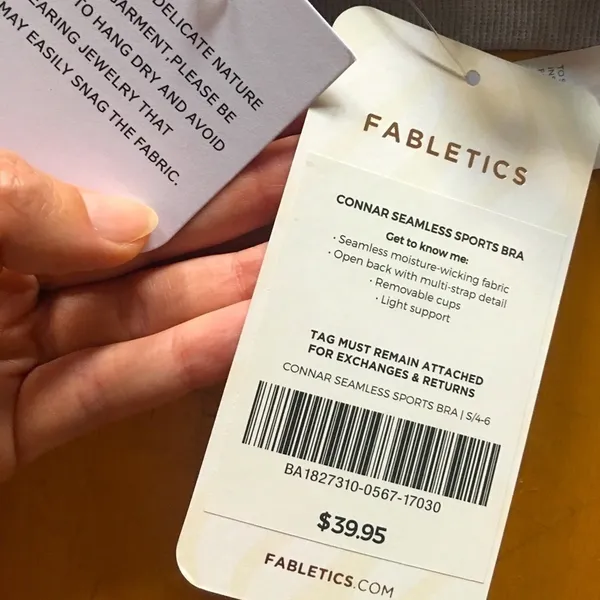 Fabletics Strappy Seamless Sports Bra Icy Gray Size Small - Image 4