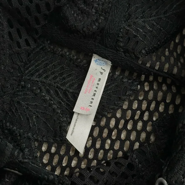 Women’s free people movement Black Mesh Floral Hoodie - Image 2