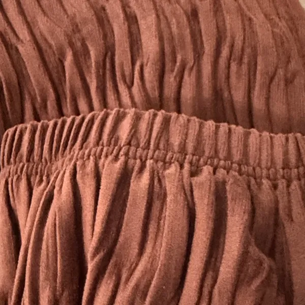 Elegant Brown Pleated Skirt Size 2 - Image 2