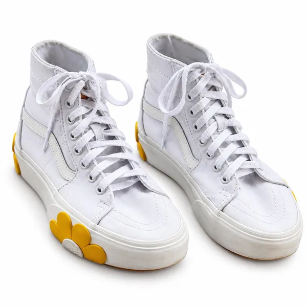 Vans Sk8-Hi Tapered Stackform White Yellow Flower Platform Womens 10 - Image 2