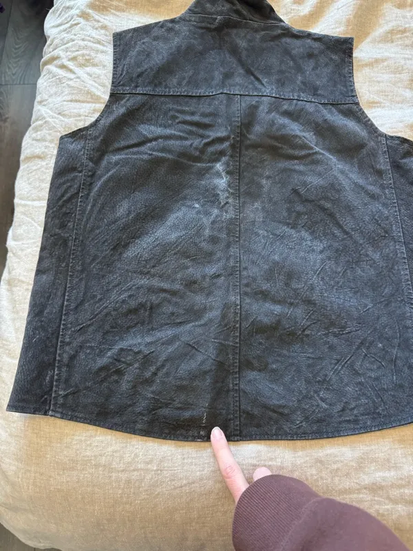 Vintage DCC Missy 100% Genuine Leather Western Biker Black Vest - Image 5
