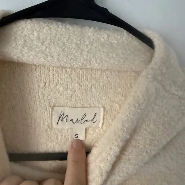 Marled Small Cream Mock Neck Cozy Sweater‎ Minimalist Closet Staple Clean Girl - Image 8