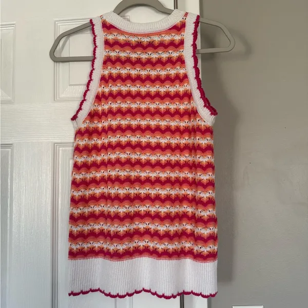 LOFT colorful knit scalloped tank sweater - Image 9