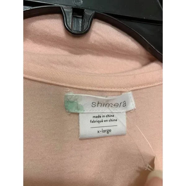 Shimera Pink Modal Button‎ Down Pajama Top Short Sleeve Contrast Piping XL NEW - Image 7
