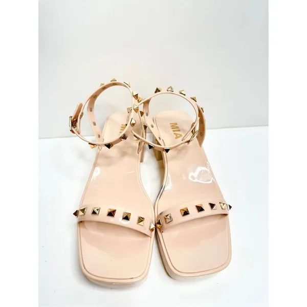 MIA Sandals Womens Size 6 Pink Studded Chunky‎ Heel Y2K - Image 3