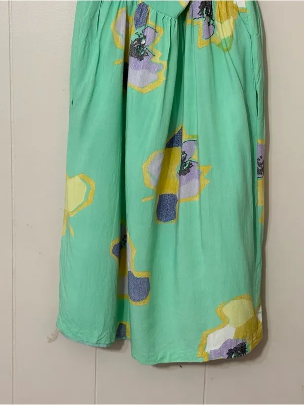 Corey Lynn Calter Sketchbook Floral Midi Dress SP Anthropologie Green Boho - Image 10