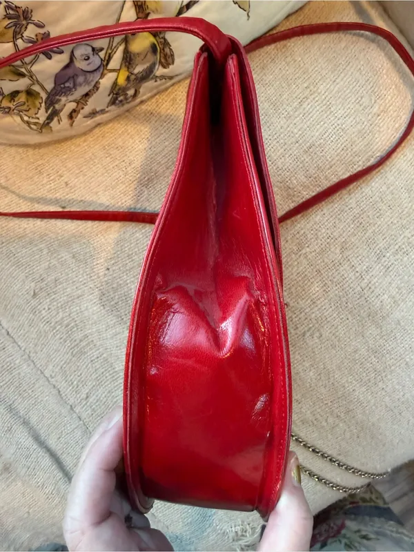 Vintage Stuart Weitzman Red Leather Crossbody Bag made Spain Y2K - Image 12