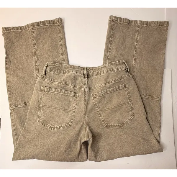 RSQ Jeans Womens Sz 27 Denim Mid Rise Wide‎ Leg Baggy Pants Hippie Grunge Tan - Image 12