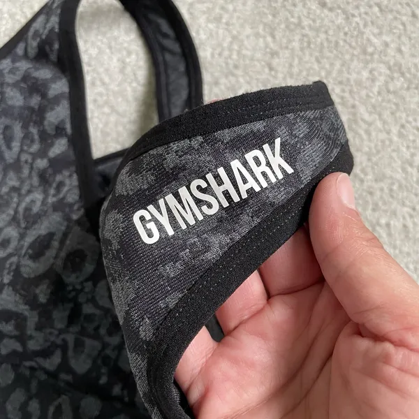 Gymshark Sports Bra Athletic Supportive Black Cheetah Print Cross Back Women's M - Image 5