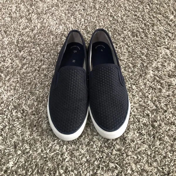Sperry (8) Seaside Navy Emboss Woven Textured Elastic Slip On Loafer Shoe - Image 10