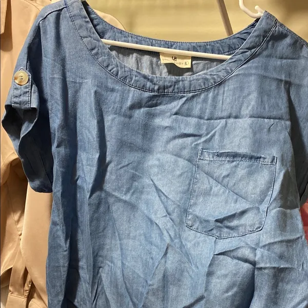 Uniqlo Blue Button-Down Blouse - Image 2