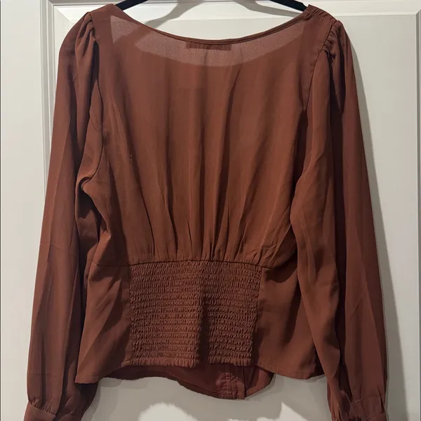 NWT Abercrombie & Fitch Button Front Puffed Sleeve Blouse - Image 3