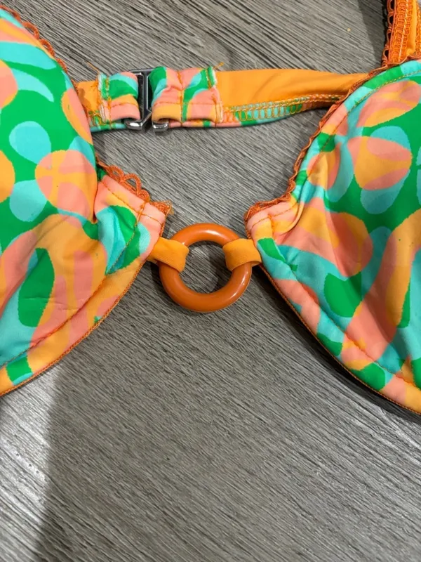 Dippin Daisys Orange Bikini Top Large - Image 5