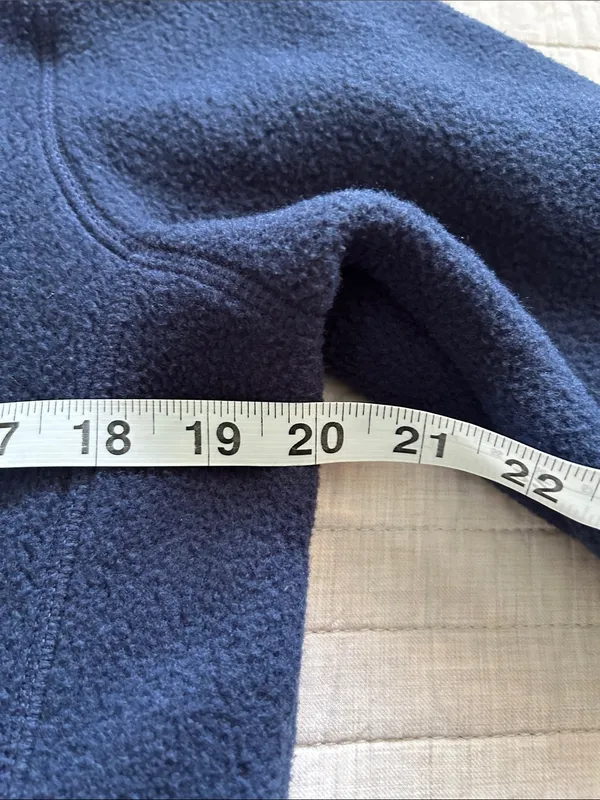 L.L bean navy polar fleece hoodie zip up jacket small med - Image 10