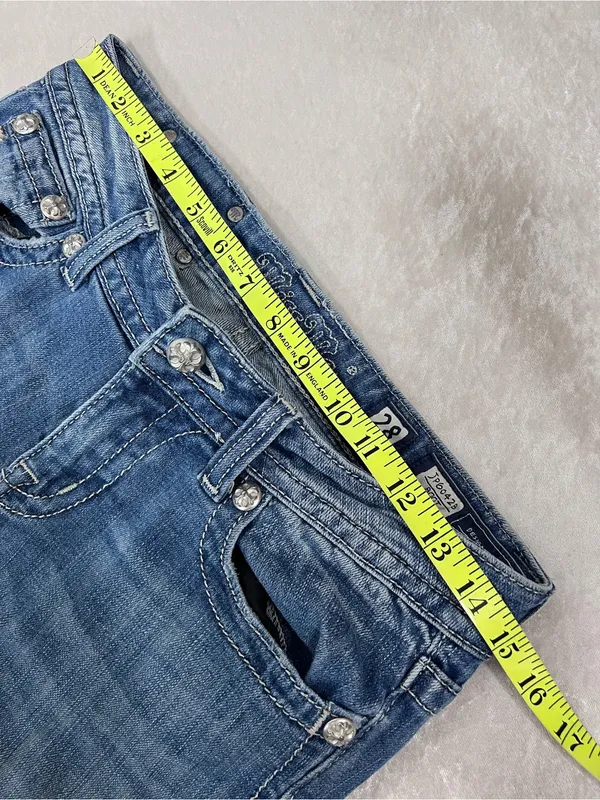 Miss Me bootcut Star-Embellished Jeans Designer Americana 4th of July size 28 - Image 9