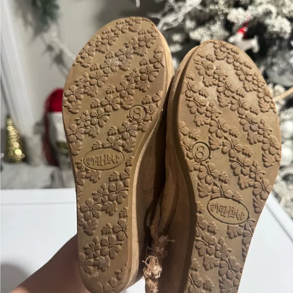 Tan Wedge Ankle Boots Size 8 - Image 2