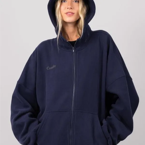 NWT COMFRT CLOUD Navy blue zip hoodie - Image 3