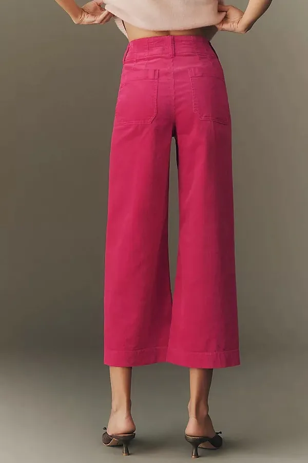 Anthropologie Maeve The Colette Corduroy Crop Wide-Leg Pants, Size 24 - Image 4