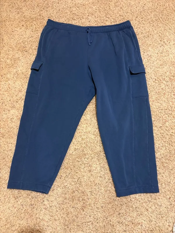 Girlfriend Collective Cargo Sweatpants Blue Straight Leg - Image 13