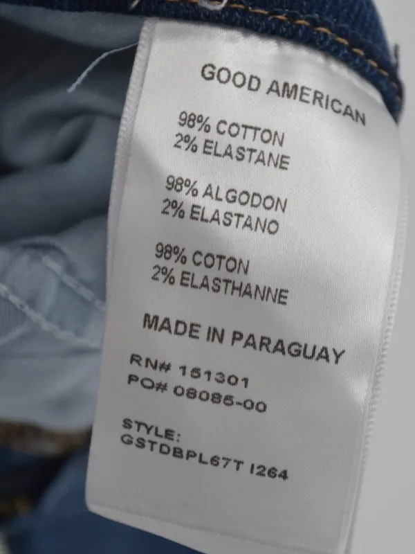 Good American Good Curve Straight Jeans Womens 8 / 29 Blue Raw Hem - Image 7