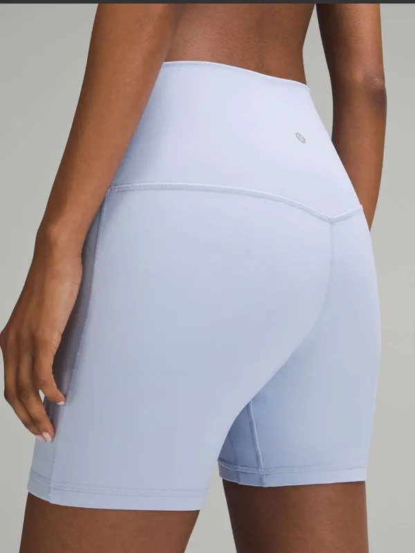 Lululemon Align High-Rise Bike Biker Short 6" in Blue Linen W2538 Sz 14 - Image 4
