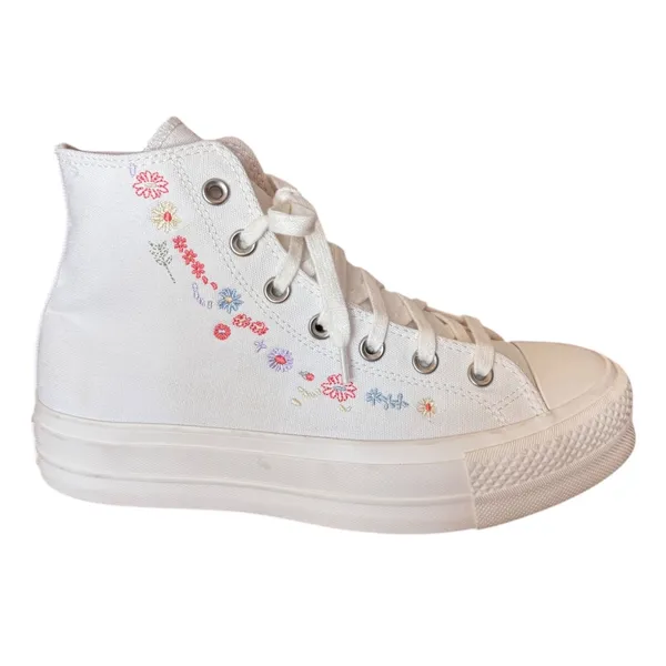 Converse Chuck Taylor All Star Lift Floral Embroidered‎ Hi Tops Women 8.5 - Image 8