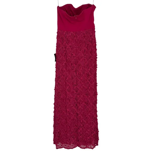 Lulus Ravishing Appeal Fuchsia 3d Floral Applique Strapless Maxi Dress Pink NWT - Image 3