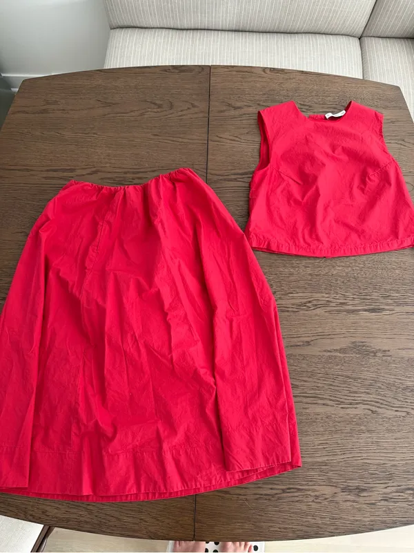 Mango Red Poplin Matching Set - Image 2
