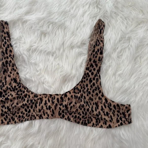 Skims Fits Everybody Micro Scoop Bralette Sienna Jaguar Print Size 4X - Image 3